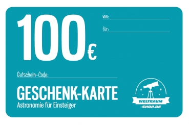 Weltraum-Shop.de Geschenk-Karte im Wert von 100 Euro (per Post)